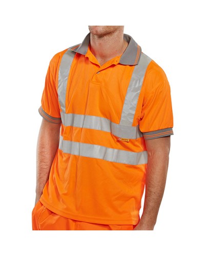 BSeen Hi-Vis Polo Shirt Short Sleeved Orange